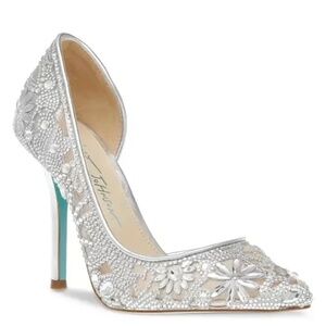 Betsey Johnson Chic Silver Pumps, Size 8.5